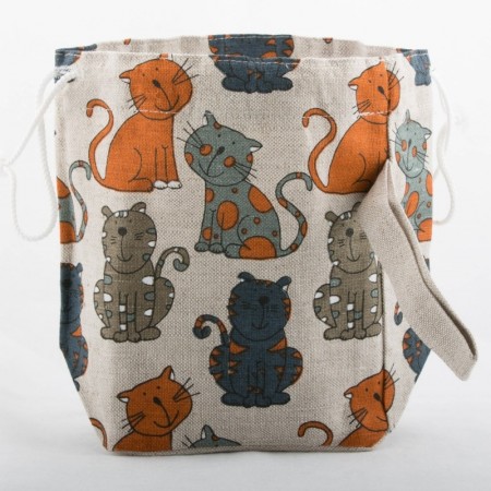 Liten prosjektpose med katter i farger