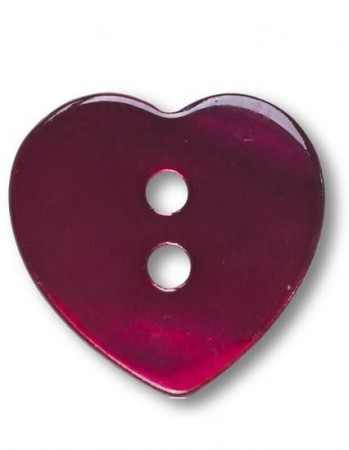 Hjerte (rødlilla) - 13 mm